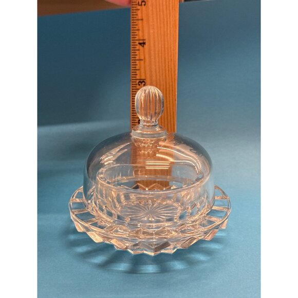 Mikasa Salina clear crystal individual round covered condiment cloche or butter - Picture 9 of 10
